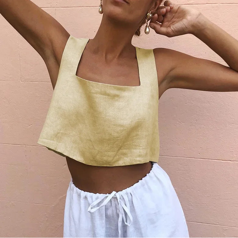 Linen Crop Tank