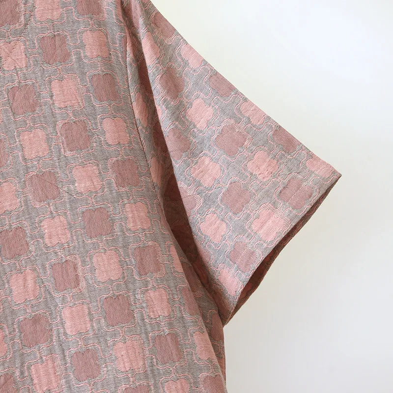 Cotton Checkered Tee Dress