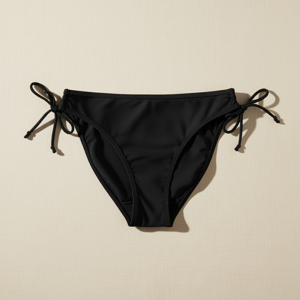 Black Side-Tie Period Swim Bikini Bottom