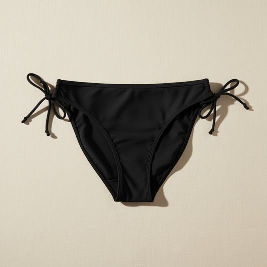 Black Side-Tie Period Swim Bikini Bottom