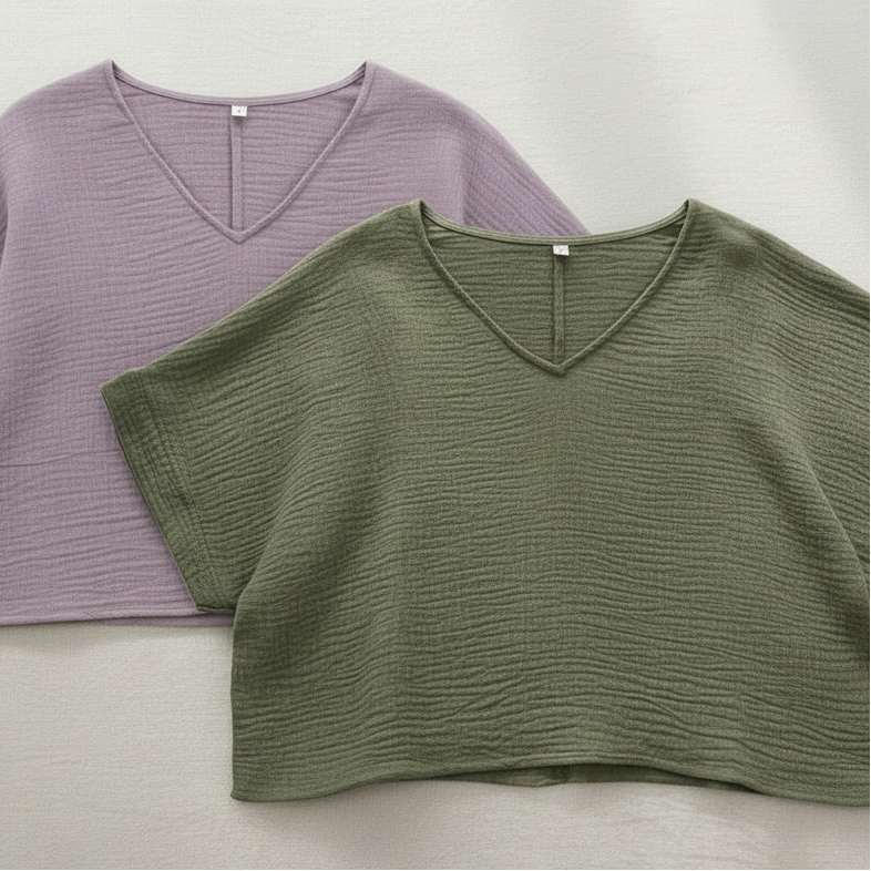 Flat Lay - Mauve & Olive Crop Tops