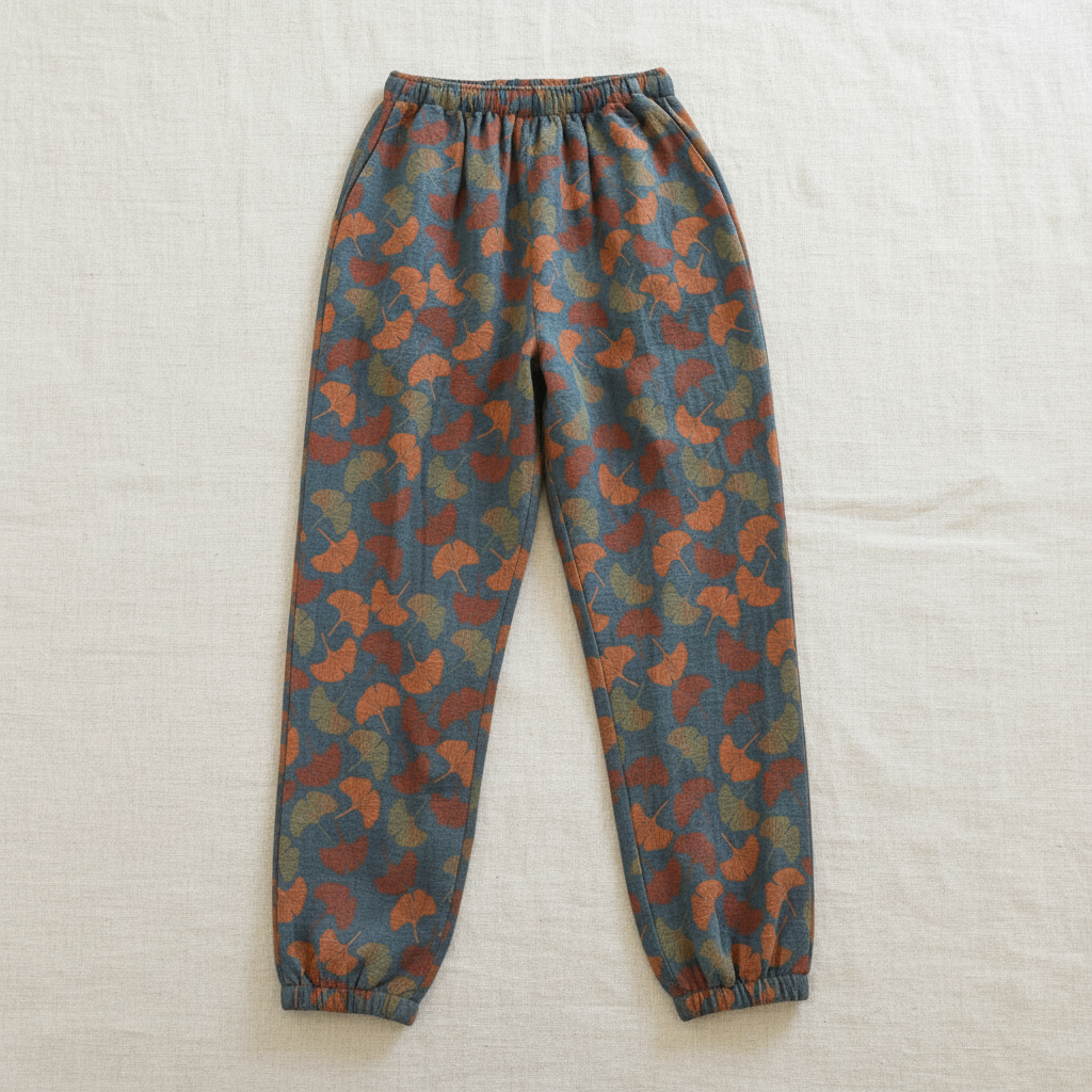 Ginkgo Print Pants Flat Lay