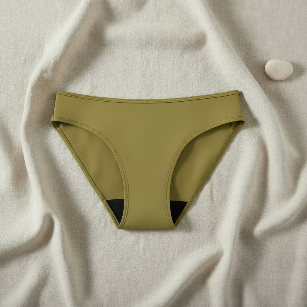 Olive Green Bikini Brief Square Crop