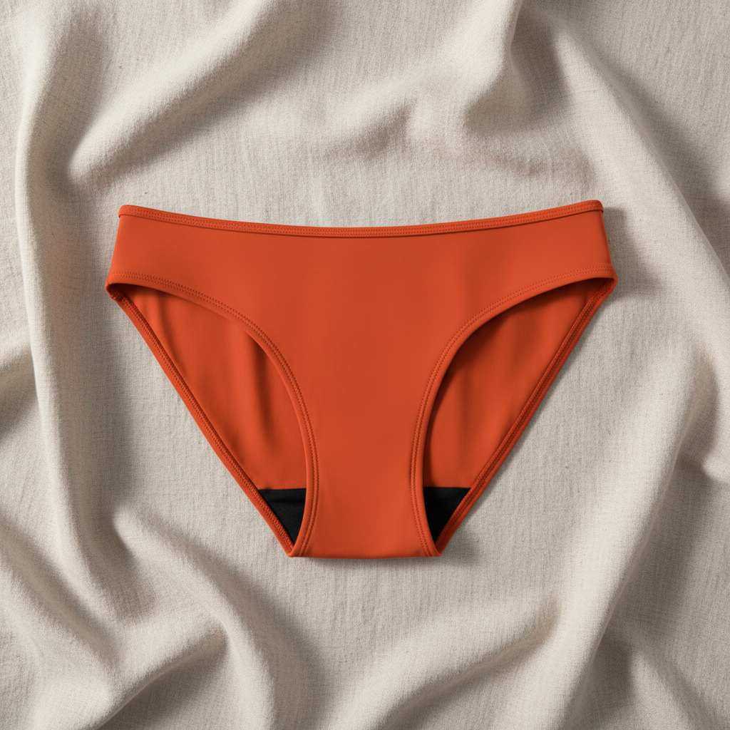 Orange Bikini Bottom Flat Lay