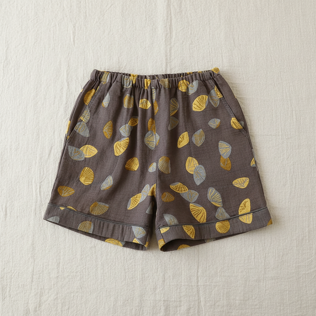 Shell Print Shorts Flat Lay
